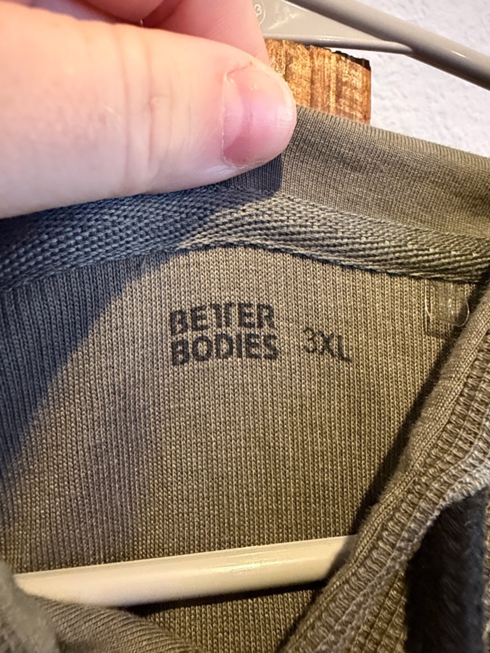 BETTER BODIES Olive Green Sleeveless Hoodie - Picture 2 of 4